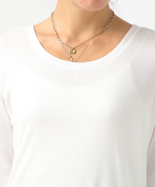 BAYFLOW（ベイフロー）の「2WAYクルーネックプルオーバー（Tシャツ/カットソー・レディース・オフホワイト/パープル/ブラック・FREE）」の18枚目の写真