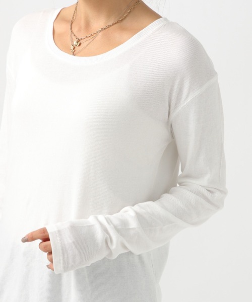 BAYFLOW（ベイフロー）の「2WAYクルーネックプルオーバー（Tシャツ/カットソー・レディース・オフホワイト/パープル/ブラック・FREE）」の19枚目の写真