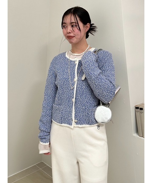emmi（エミ）の「【emmi atelier】コットンラメニットジャケット