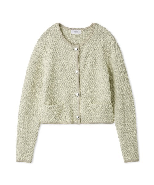 emmi メランジニットジャケット　新品未使用 emmi（エミ）の「【emmi atelier】コットンラメニットジャケット（ノー