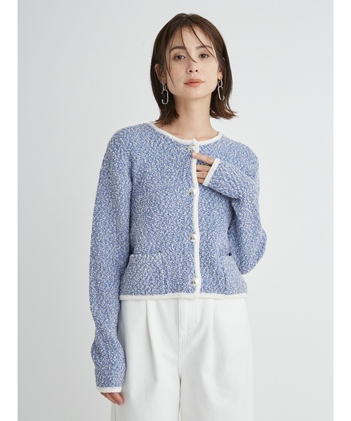 emmi（エミ）の「【emmi atelier】コットンラメニットジャケット（ノー 