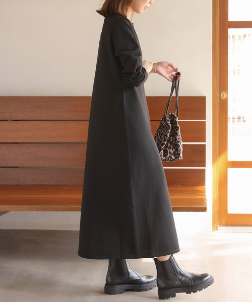 JOURNAL STANDARD relume(ジャーナルスタンダード レリューム)の「ウォッシャブルエステルヤーンフレアワンピース(ワンピース・レディース・ブラック/ネイビー/アイボリー・FREE)」の10枚目の写真