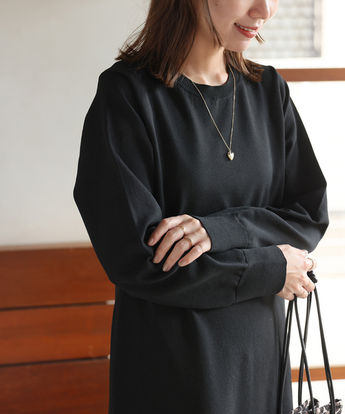 JOURNAL STANDARD relume(ジャーナルスタンダード レリューム)の「ウォッシャブルエステルヤーンフレアワンピース(ワンピース・レディース・ブラック/ネイビー/アイボリー・FREE)」の11枚目の写真