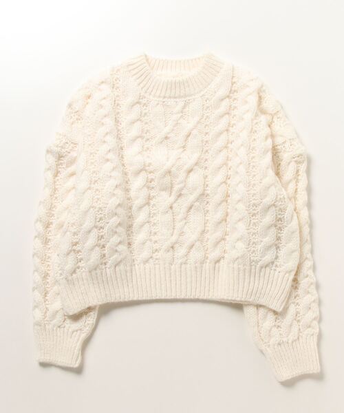 paravion（パラビオン）の「ケーブル編みベーシックニット（ニット/セーター・レディース・モカ/アイボリー/ベージュ・FREE）」の10枚目の写真