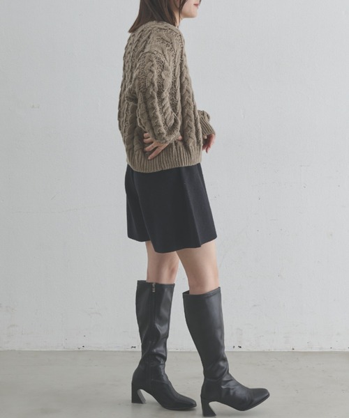 paravion（パラビオン）の「ケーブル編みベーシックニット（ニット/セーター・レディース・モカ/アイボリー/ベージュ・FREE）」の14枚目の写真