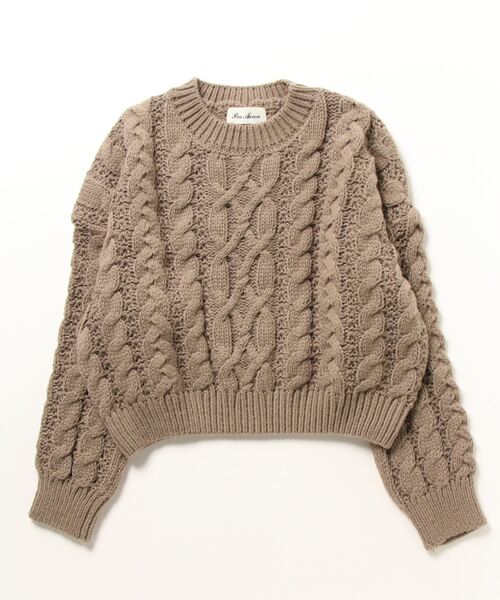 paravion（パラビオン）の「ケーブル編みベーシックニット（ニット/セーター・レディース・モカ/アイボリー/ベージュ・FREE）」の11枚目の写真