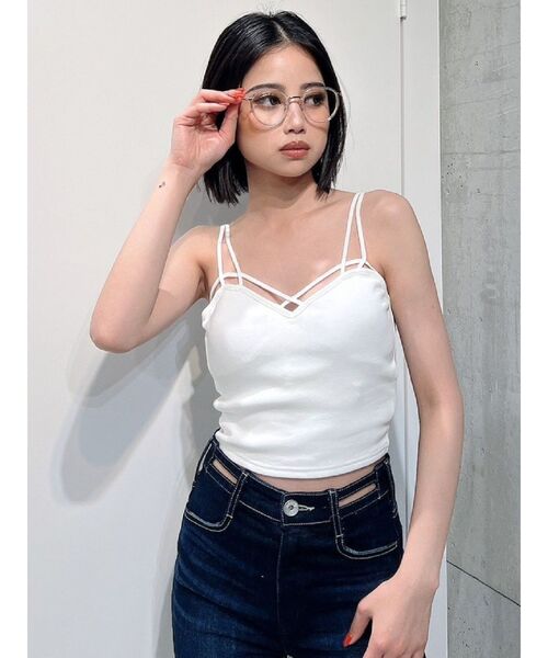 GYDA(ジェイダ)の「バインダービスチェ(キャミソール・レディース・オフホワイト/ブラック・FREE)」の12枚目の写真