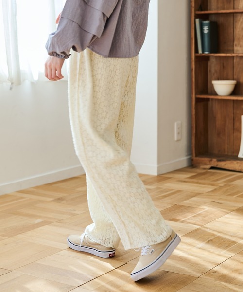 Crisp（クリスプ）の「起毛レースパンツ（その他パンツ・レディース・アイボリー・FREE）」の7枚目の写真