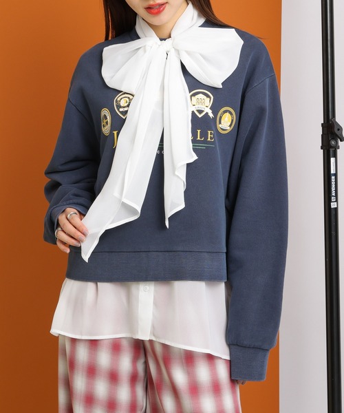 RAGEBLUE（レイジブルー）の「BIGリボン/袖ボリュームシアーボウタイブラウス（シャツ/ブラウス・レディース・ホワイト/ブラック・FREE）」の9枚目の写真