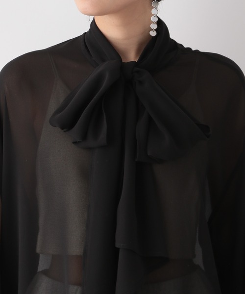 RAGEBLUE（レイジブルー）の「BIGリボン/袖ボリュームシアーボウタイブラウス（シャツ/ブラウス・レディース・ホワイト/ブラック・FREE）」の19枚目の写真
