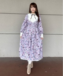 axesfemme ワンピース ピンク アクシーズファム axes femme 桜柄ティアードワンピース ピンク