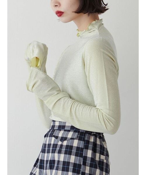 jouetie（ジュエティ）の「ラメハイネックシアートップス（Tシャツ/カットソー・レディース・シルバー/ブラック/グリーン/ピンク/ブルー・MEDIUM）」の15枚目の写真