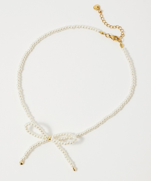 BONLECILL noir（ボンルシールノワール）の「【BONLECILL noir】リボンモチーフチョーカー／ネックレス（ネックレス・レディース・ブラック/ホワイト・FREE）」の14枚目の写真