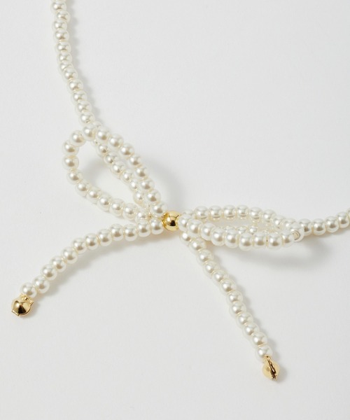 BONLECILL noir（ボンルシールノワール）の「【BONLECILL noir】リボンモチーフチョーカー／ネックレス（ネックレス・レディース・ブラック/ホワイト・FREE）」の15枚目の写真