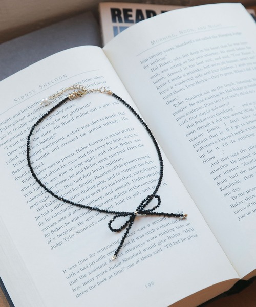 BONLECILL noir（ボンルシールノワール）の「【BONLECILL noir】リボンモチーフチョーカー／ネックレス（ネックレス・レディース・ブラック/ホワイト・FREE）」の13枚目の写真