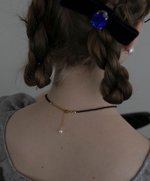 BONLECILL noir（ボンルシールノワール）の「【BONLECILL noir】リボンモチーフチョーカー／ネックレス（ネックレス・レディース・ブラック/ホワイト・FREE）」の20枚目の写真