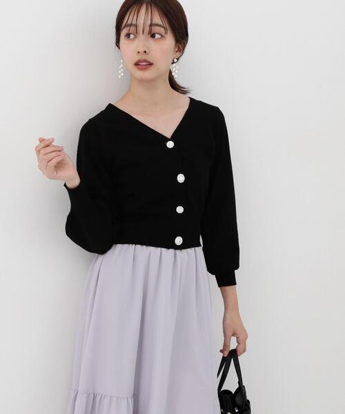 PROPORTION BODY DRESSING(プロポーションボディドレッシング)の「ランダムビジューボタンニットカーディガン / 1214174302(カーディガン/ボレロ・レディース・ベージュ/ホワイト系その他/ブラック・FREE)」の19枚目の写真