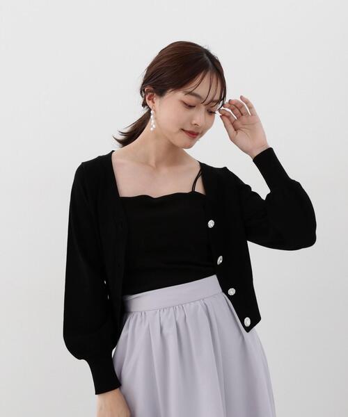 PROPORTION BODY DRESSING(プロポーションボディドレッシング)の「ランダムビジューボタンニットカーディガン / 1214174302(カーディガン/ボレロ・レディース・ベージュ/ホワイト系その他/ブラック・FREE)」の21枚目の写真