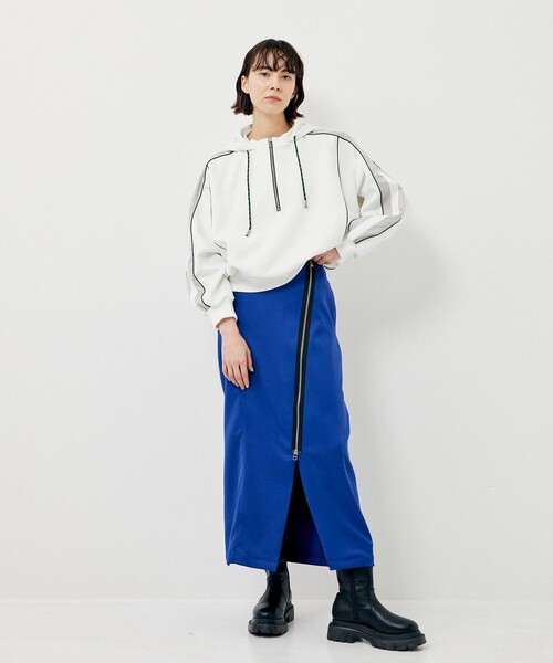 CITY TOKYO(シティトウキョウ)の「【手洗い可能】ダイアゴナルファスナースカート(スカート・レディース・グレー/ブルー・1/2)」の3枚目の写真