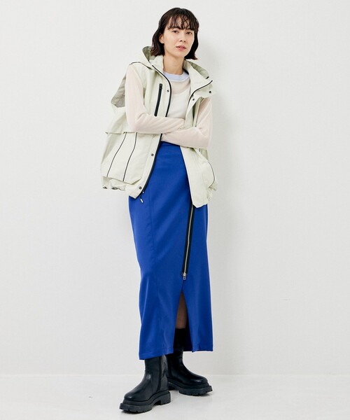 CITY TOKYO(シティトウキョウ)の「【手洗い可能】ダイアゴナルファスナースカート(スカート・レディース・グレー/ブルー・1/2)」の4枚目の写真