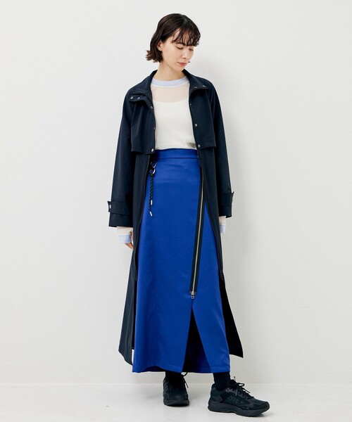 CITY TOKYO(シティトウキョウ)の「【手洗い可能】ダイアゴナルファスナースカート(スカート・レディース・グレー/ブルー・1/2)」の5枚目の写真