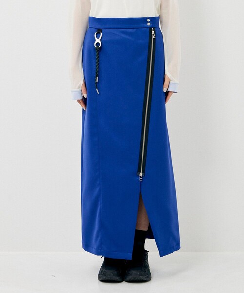 CITY TOKYO(シティトウキョウ)の「【手洗い可能】ダイアゴナルファスナースカート(スカート・レディース・グレー/ブルー・1/2)」の7枚目の写真