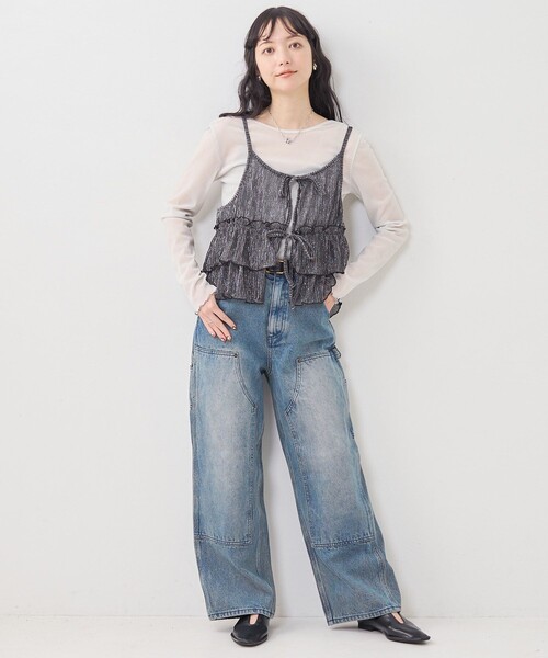 FREAK'S STORE(フリークスストア)の「シアーラメプリーツビスチェ(キャミソール・レディース・ピンク/シルバー/ブラック・フリ-)」の20枚目の写真