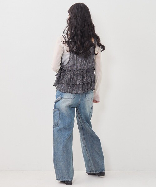 FREAK'S STORE(フリークスストア)の「シアーラメプリーツビスチェ(キャミソール・レディース・ピンク/シルバー/ブラック・フリ-)」の21枚目の写真