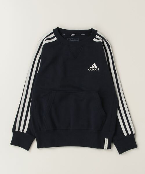 adidas（アディダス）の「エッセンシャルズ プラス ルーズフィット スリーストライプス フレンチテリー スウェットシャツ キッズ / トレーナー / アディダス adidas（スウェット・キッズ・グレー/ブルー/ブラック/パープル/ネイビー・140/150/160/130/110/120）」の21枚目の写真