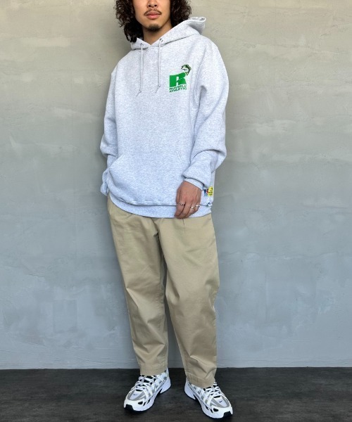 Russell Athletic（ラッセルアスレティック）の「[RUSSELL×GARY YAMAMOTO/ラッセル×ゲーリーヤマモト] ADDRESS SIGN DRI-POWER バックプリントスウェットパーカー（パーカー・レディース・グレー/ブラック・M/L）」の16枚目の写真
