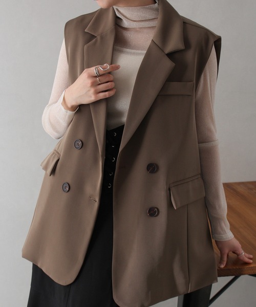 SpRay(スプレイ)の「ブレスWジレ(ベスト・レディース・ブラック/グレー/ベージュ・FREE)」の16枚目の写真