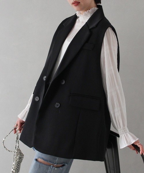 SpRay(スプレイ)の「ブレスWジレ(ベスト・レディース・ブラック/グレー/ベージュ・FREE)」の20枚目の写真