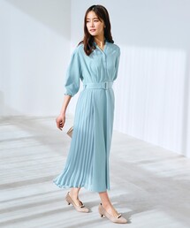 ◆サイドプリーツシャツワンピース