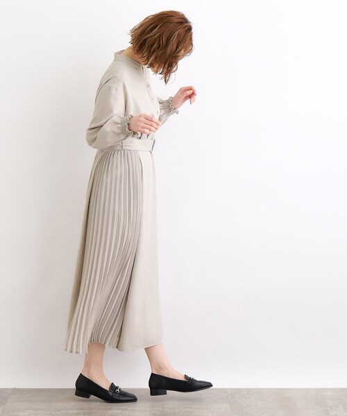 grove（グローブ）の「◆サイドプリーツシャツワンピース（ワンピース・レディース・サックスブルー/ナチュラル/ネイビー・04/03/02/01/05）」の5枚目の写真