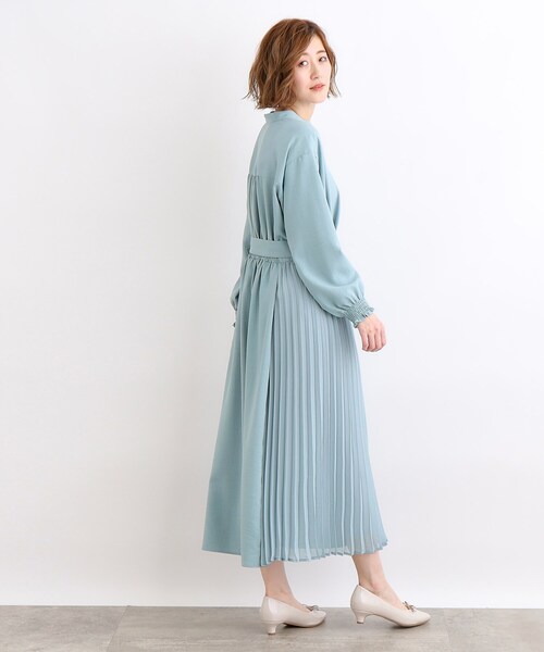 grove（グローブ）の「◆サイドプリーツシャツワンピース（ワンピース・レディース・サックスブルー/ナチュラル/ネイビー・04/03/02/01/05）」の10枚目の写真