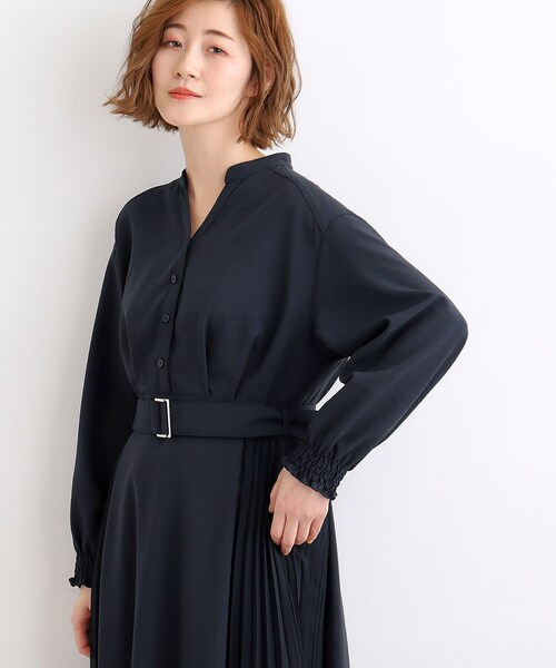 【GROVE】 GRVB_FLOWER ONE-PIECE / 追跡付 ネイビー（紺）系 GROVE(グローブ) ワンピース(レディース