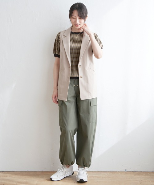 ikka（イッカ）の「リップストップカーゴパンツ（カーゴパンツ・レディース・オリーブ/ネイビー・L/M/S）」の5枚目の写真