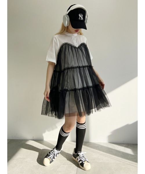WC(ダブル シー)の「チュールドッキングシャツワンピース(ワンピース・レディース・ブルー/ホワイト・FREE)」の18枚目の写真