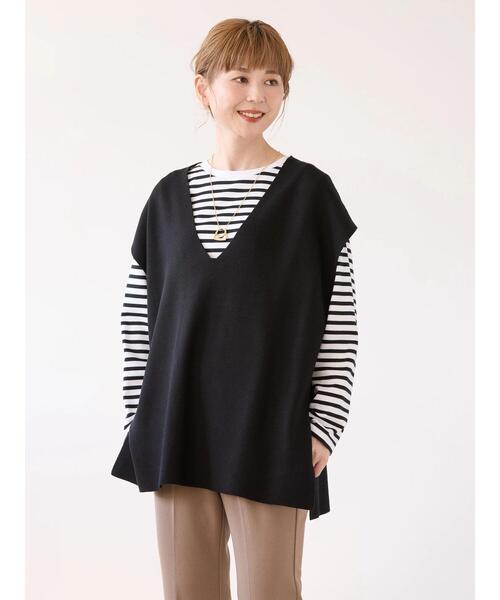 ♦HOBBS LONDON♦ ハリスニットベスト オーバサイズゼブラ柄Vネックニットベスト BM0916 【MASONPRINCE