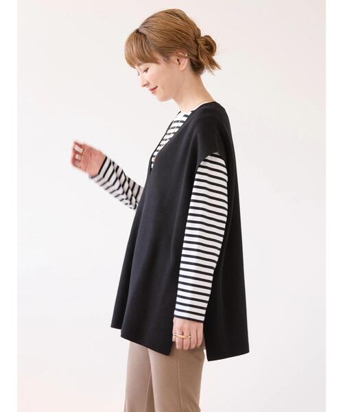 AMERICAN HOLIC(アメリカンホリック)の「Vネックニットベスト(ベスト・レディース・ブラック/グレイッシュベージュ・FREE)」の19枚目の写真