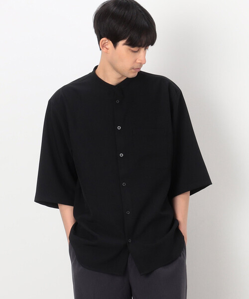 COMME CA ISM（コムサイズム）の「ファンクショナル バンドカラー 七分袖 シャツ（シャツ/ブラウス・メンズ・ベージュ/ブルー/チャコール/ブラック・MEDIUM/SMALL/LARGE）」の7枚目の写真