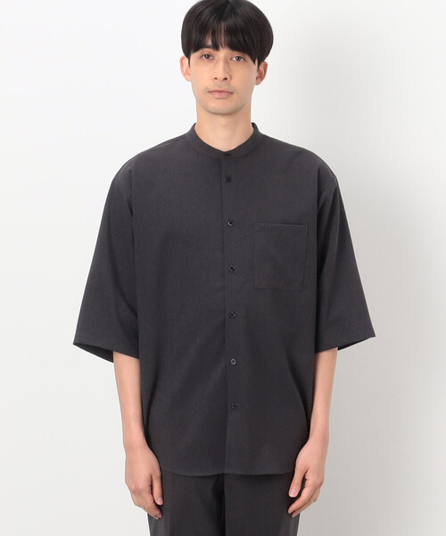 COMME CA ISM（コムサイズム）の「ファンクショナル バンドカラー 七分袖 シャツ（シャツ/ブラウス・メンズ・ベージュ/ブルー/チャコール/ブラック・MEDIUM/SMALL/LARGE）」の16枚目の写真
