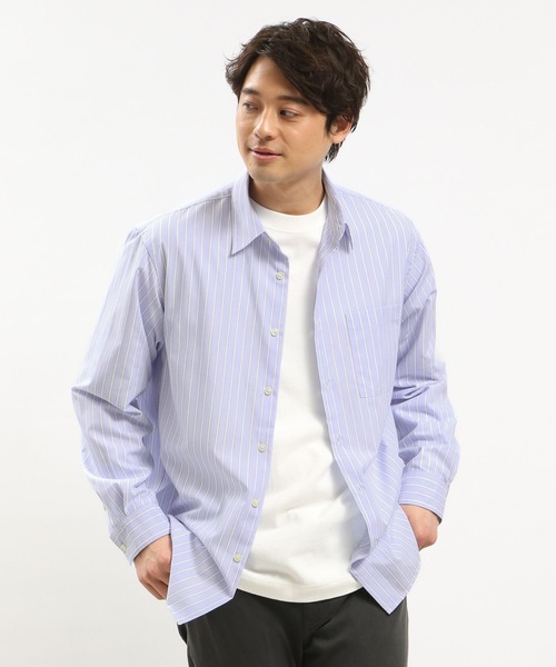 GLOBAL WORK Smile Seed Store（グローバルワーク スマイルシードストア）の「レギュラーカラーシャツ長袖/976937（シャツ/ブラウス・メンズ・ブルー系その他/ブルー系その他4/グレー系その他5/セージグリーン/ブルー系その他3・SMALL/MEDIUM/LARGE/X-LARGE）」の3枚目の写真