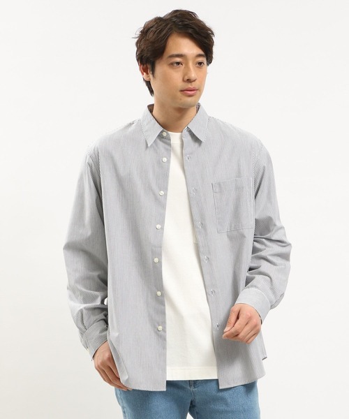 GLOBAL WORK Smile Seed Store（グローバルワーク スマイルシードストア）の「レギュラーカラーシャツ長袖/976937（シャツ/ブラウス・メンズ・ブルー系その他/ブルー系その他4/グレー系その他5/セージグリーン/ブルー系その他3・SMALL/MEDIUM/LARGE/X-LARGE）」の2枚目の写真