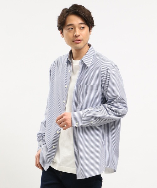 GLOBAL WORK Smile Seed Store（グローバルワーク スマイルシードストア）の「レギュラーカラーシャツ長袖/976937（シャツ/ブラウス・メンズ・ブルー系その他/ブルー系その他4/グレー系その他5/セージグリーン/ブルー系その他3・SMALL/MEDIUM/LARGE/X-LARGE）」の5枚目の写真