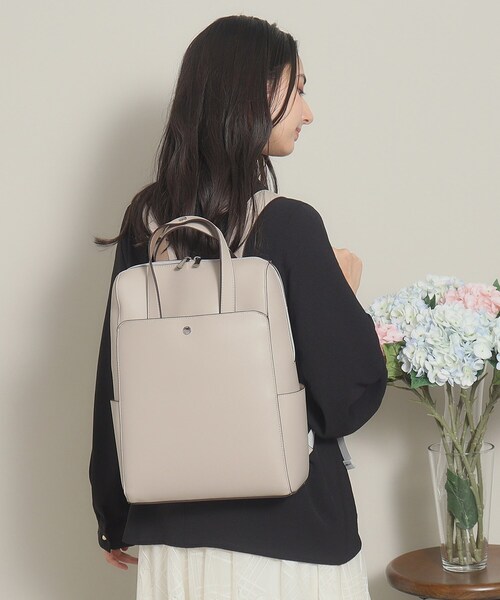 ITS'DEMO（イッツデモ）の「◆【13インチまでのPC収納／多ポケ／ポケ6／通勤・通学に】かるいカバン　リュック（バックパック/リュック・レディース・パープル/ライトグレー/ブラック/ナチュラル・00）」の18枚目の写真