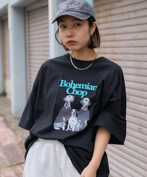 PUBLUX（パブリュクス）の「Bohemian Chop/ボヘミアンチョップ ダルメシアン プリントTシャツ　限定展開（Tシャツ/カットソー・レディース・ピンク/オフホワイト/ブラック・S/M/L）」の5枚目の写真