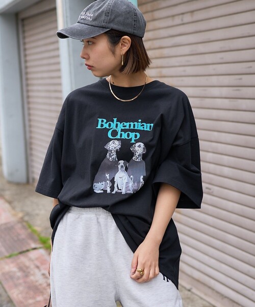 PUBLUX（パブリュクス）の「Bohemian Chop/ボヘミアンチョップ ダルメシアン プリントTシャツ　限定展開（Tシャツ/カットソー・レディース・ピンク/オフホワイト/ブラック・S/M/L）」の11枚目の写真