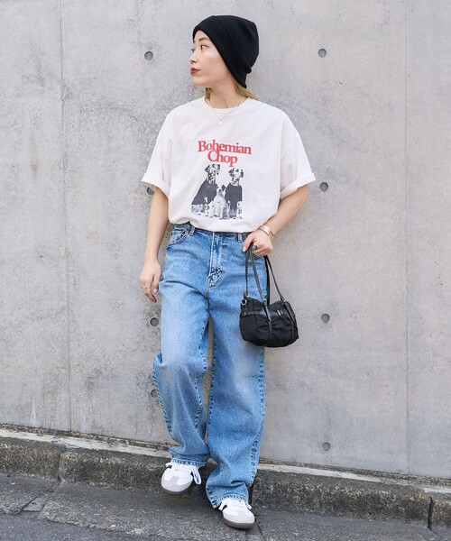 PUBLUX（パブリュクス）の「Bohemian Chop/ボヘミアンチョップ ダルメシアン プリントTシャツ　限定展開（Tシャツ/カットソー・レディース・ピンク/オフホワイト/ブラック・S/M/L）」の18枚目の写真