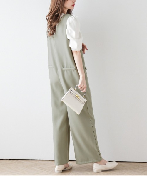 AMELY(エミリー)の「パールポケットサロペット(サロペット/オーバーオール・レディース・ブラック/ベージュ系/ミント/グレイッシュベージュ・L/M)」の18枚目の写真